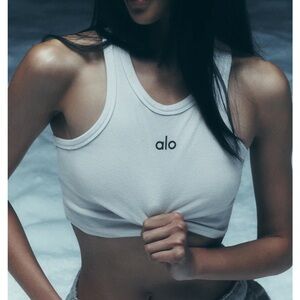 Alo Aspire Crop Tank - White - Size S